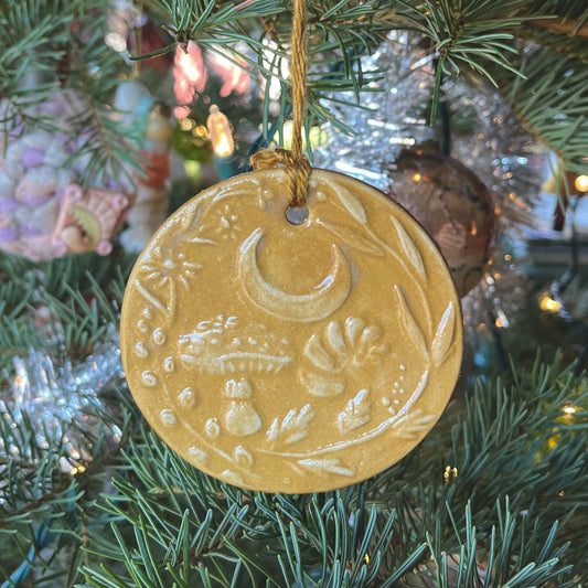 Ceramic Strega Ornament - Winter Solstice - Yule Ornament