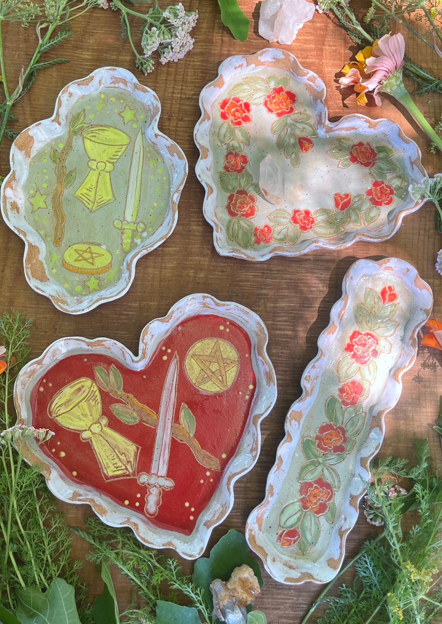 Heart Tarot Tray - Ceramic Tray 7.5"