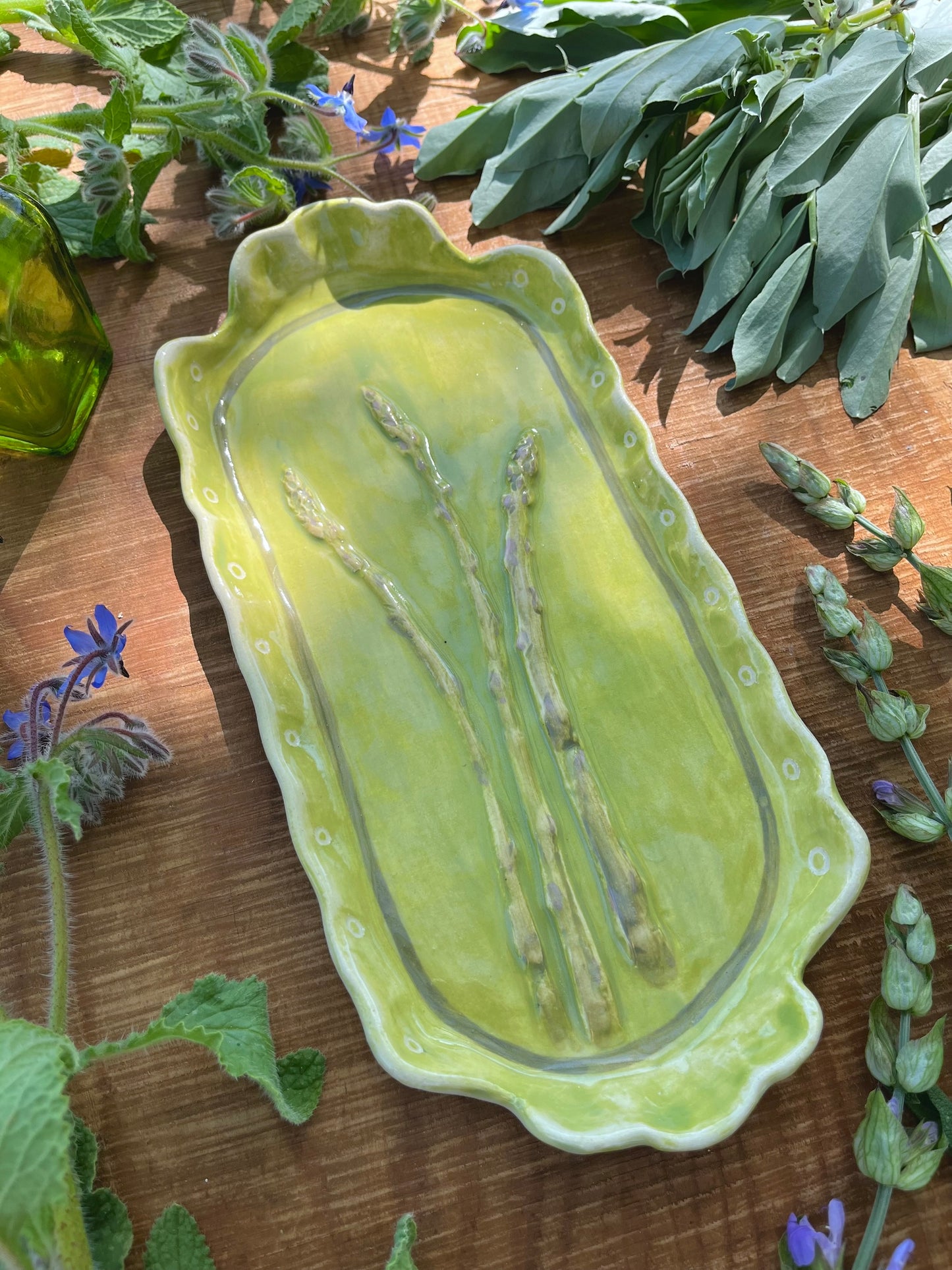 Green Asparagus Plate 11.5"