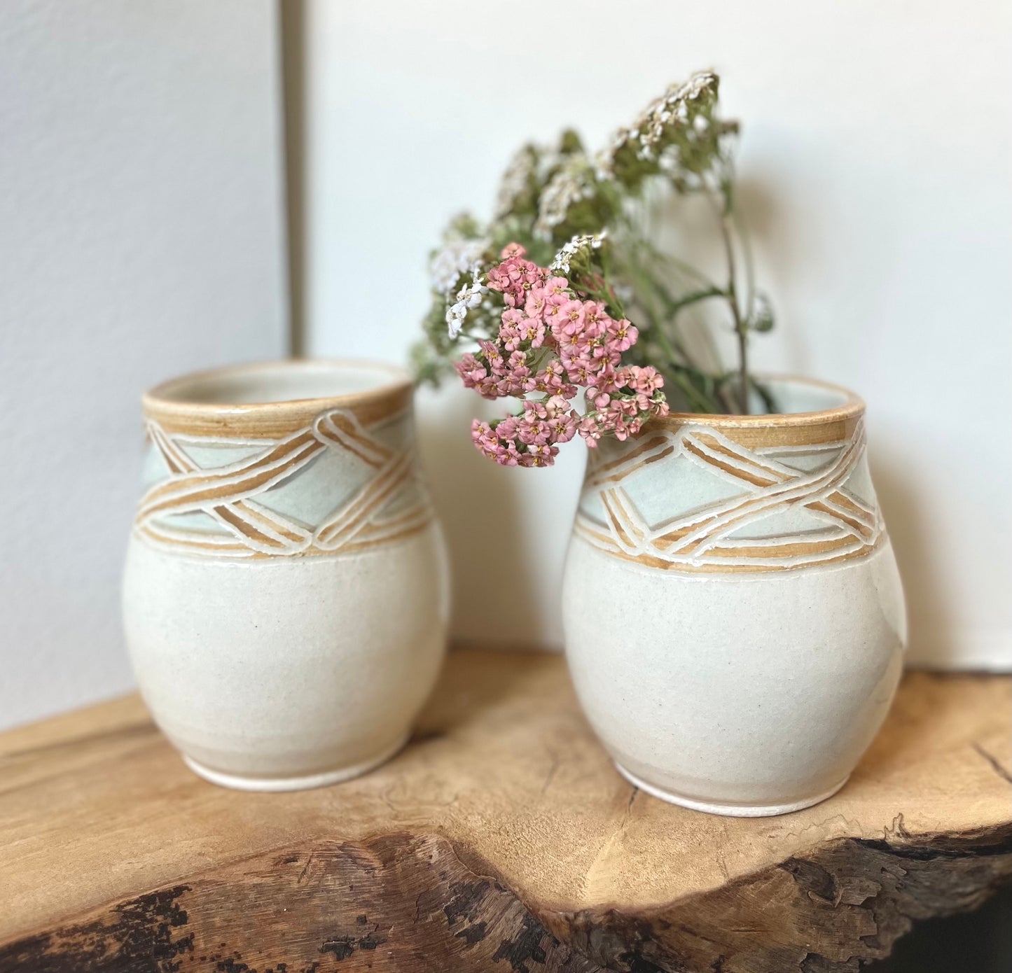 Basketweave Tumbler - Handmade Ceramic Tumbler - Ceramic Cup