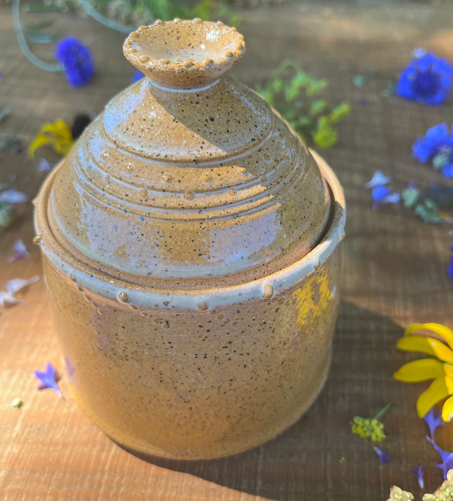 Embellished Treasure Jar - Lidded Ceramic Jar