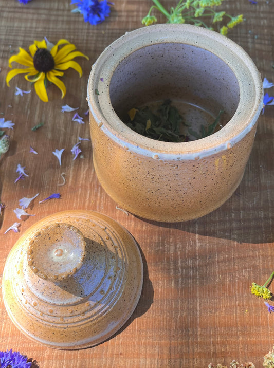 Embellished Treasure Jar - Lidded Ceramic Jar