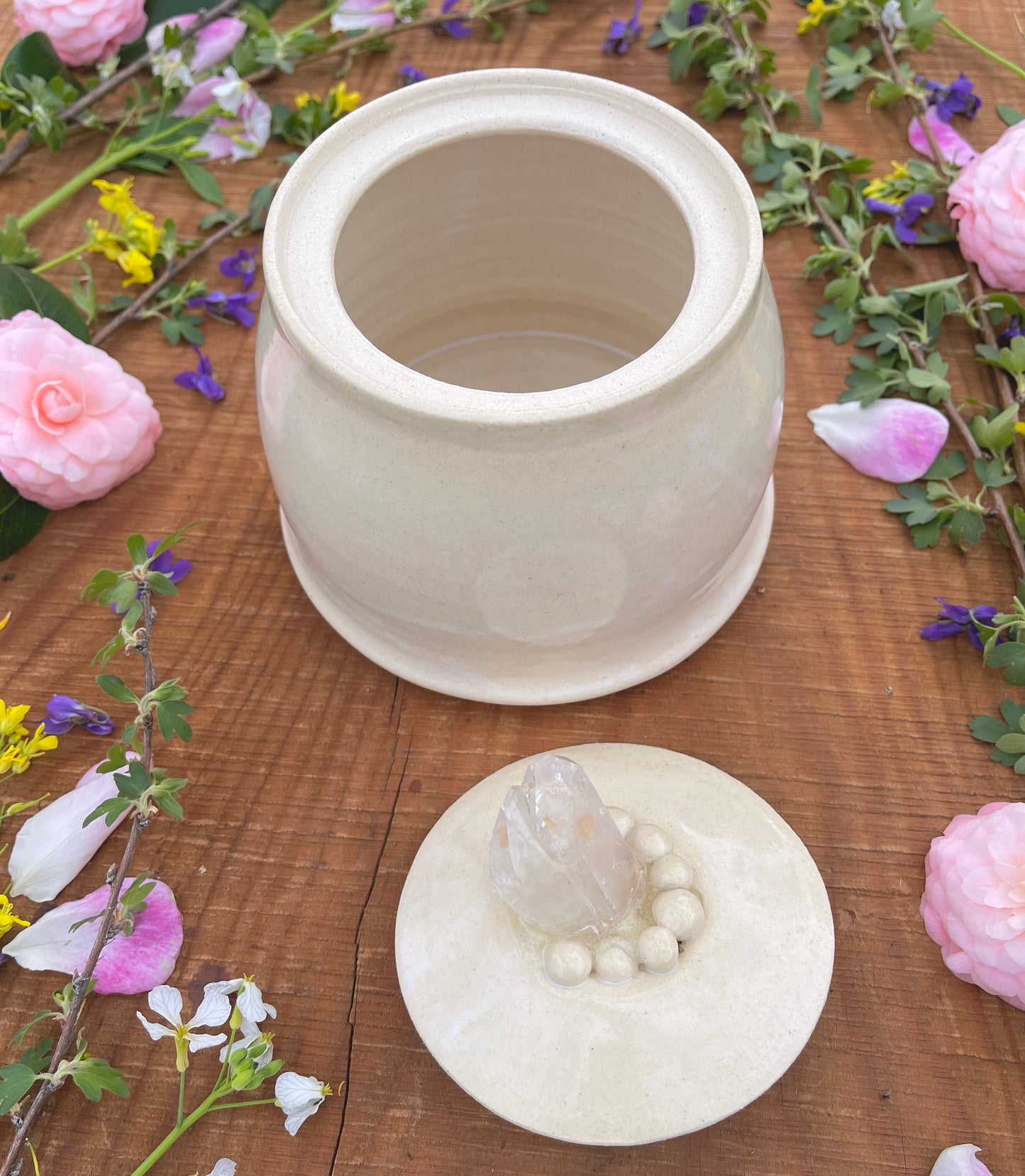 Crystal Treasure Jar - Lidded Ceramic Jar