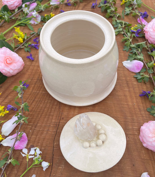 Crystal Treasure Jar - Lidded Ceramic Jar