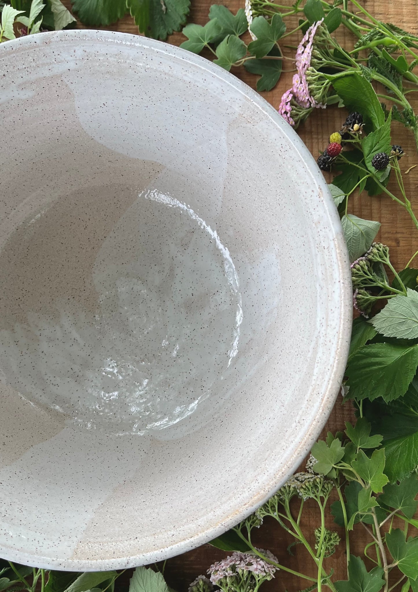 Strawberry Mixing Bowl - Handmade Ceramic Bowl - 11"