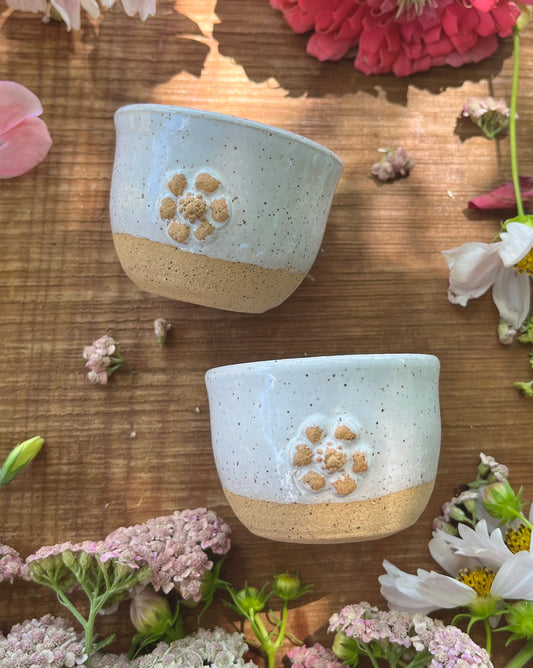 Blossom Teacup Set - 2 Small Ceramic Cups