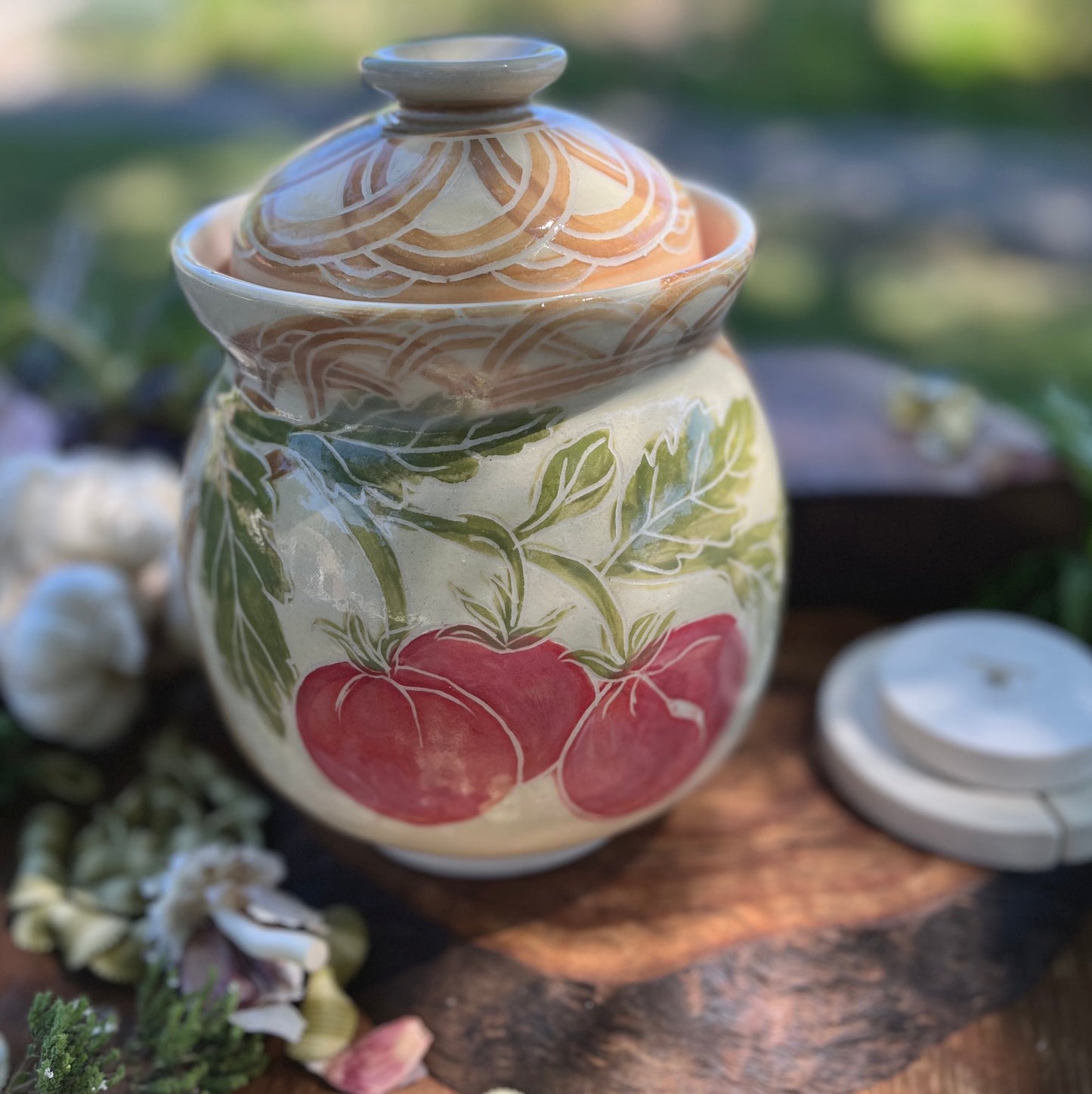 Tomato Fermentation Crock - Fermenting Crock - Pickling Crock - Half Gallon