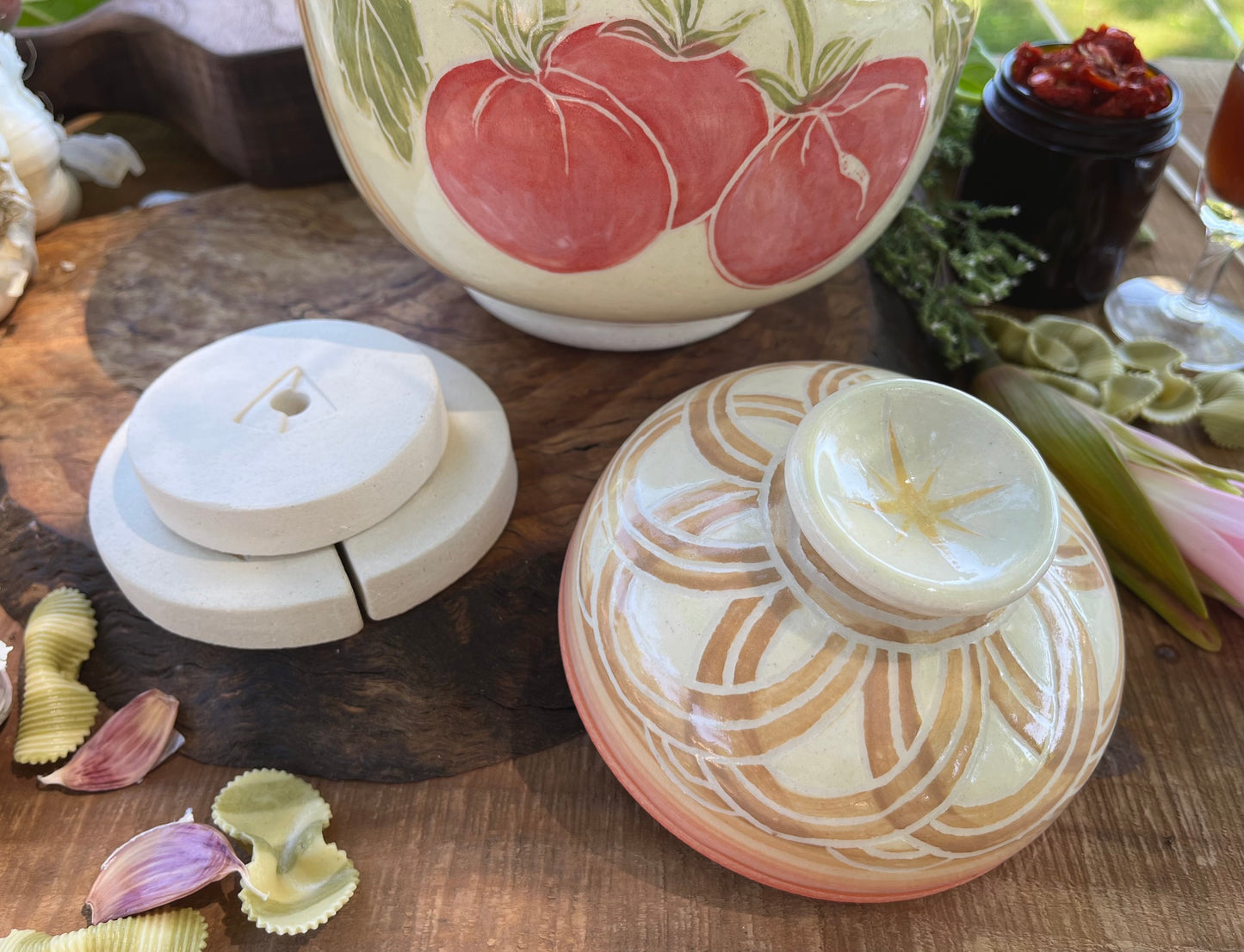 Tomato Fermentation Crock - Fermenting Crock - Pickling Crock - Half Gallon