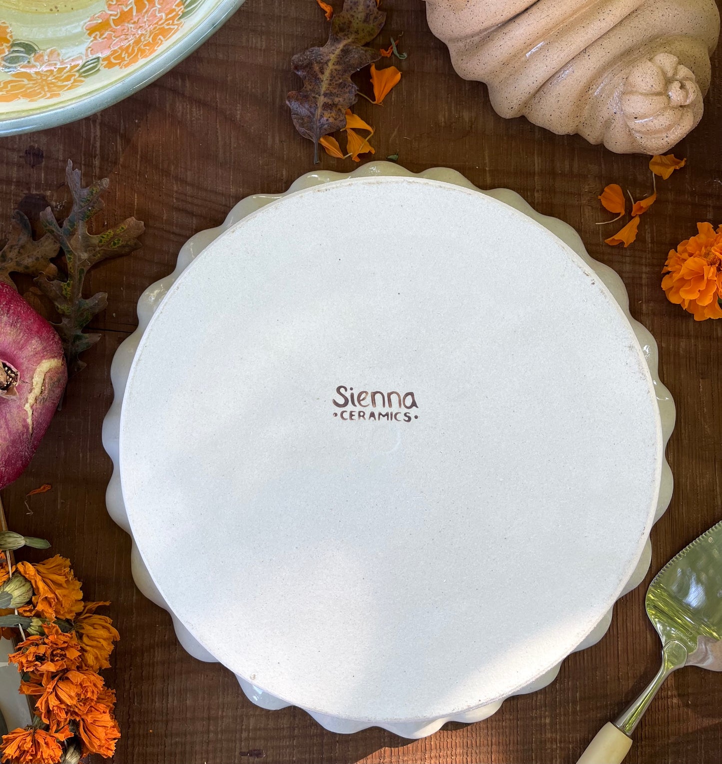 Green Apple Ceramic Pie Pan - Baking Dish - Deep Dish Pie - Pie Dish - Pie Plate