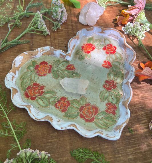 Heart Tarot Tray - Ceramic Tray 7.5"