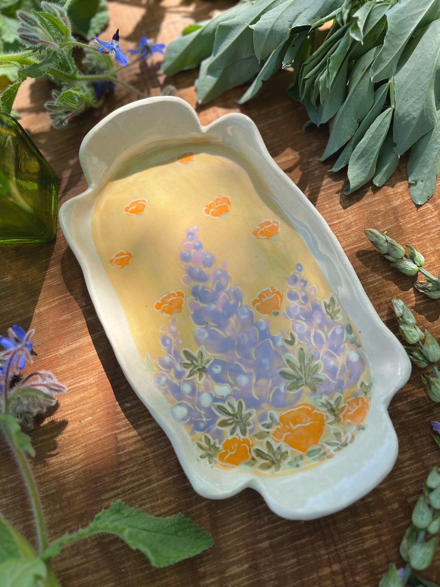 Lupine Poppy Tray 9.5" - Ceramic Tray