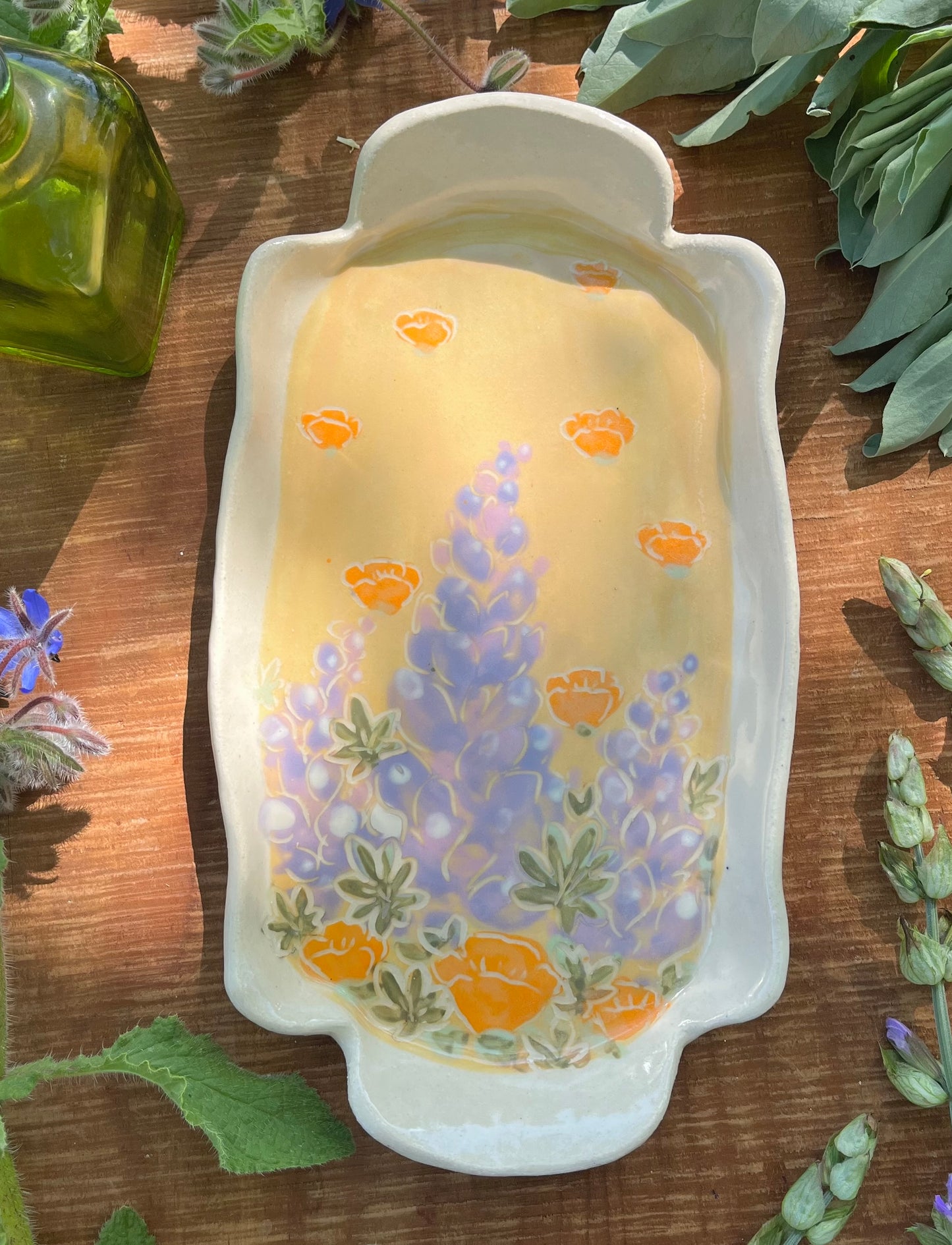 Lupine Poppy Tray 9.5" - Ceramic Tray