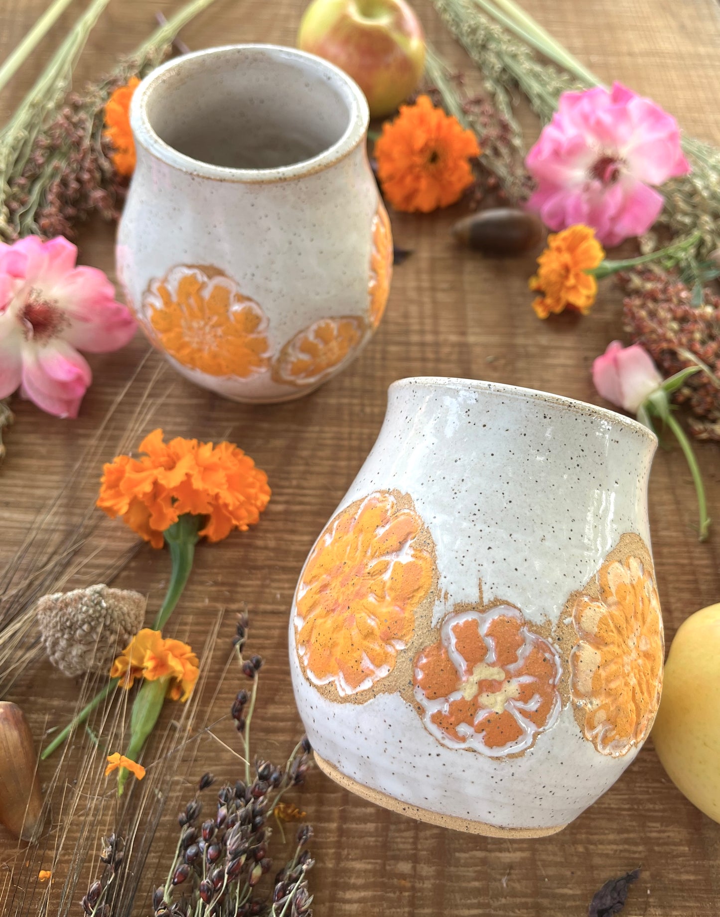Marigold Tumbler - Handmade Ceramic Tumbler - Ceramic Cup