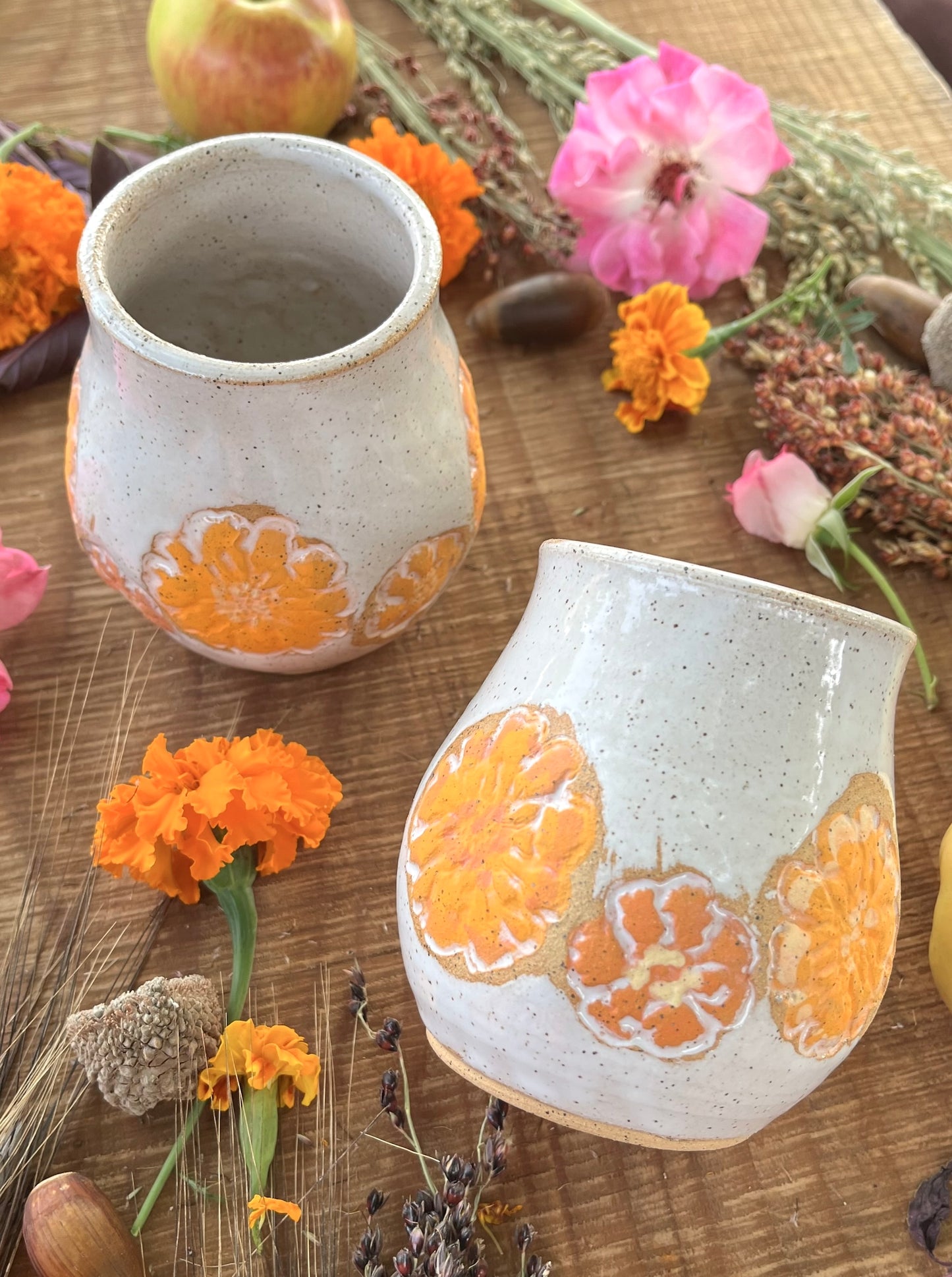 Marigold Tumbler - Handmade Ceramic Tumbler - Ceramic Cup