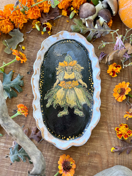 Marigold Witch Tray - Ceramic Tray 11.5"