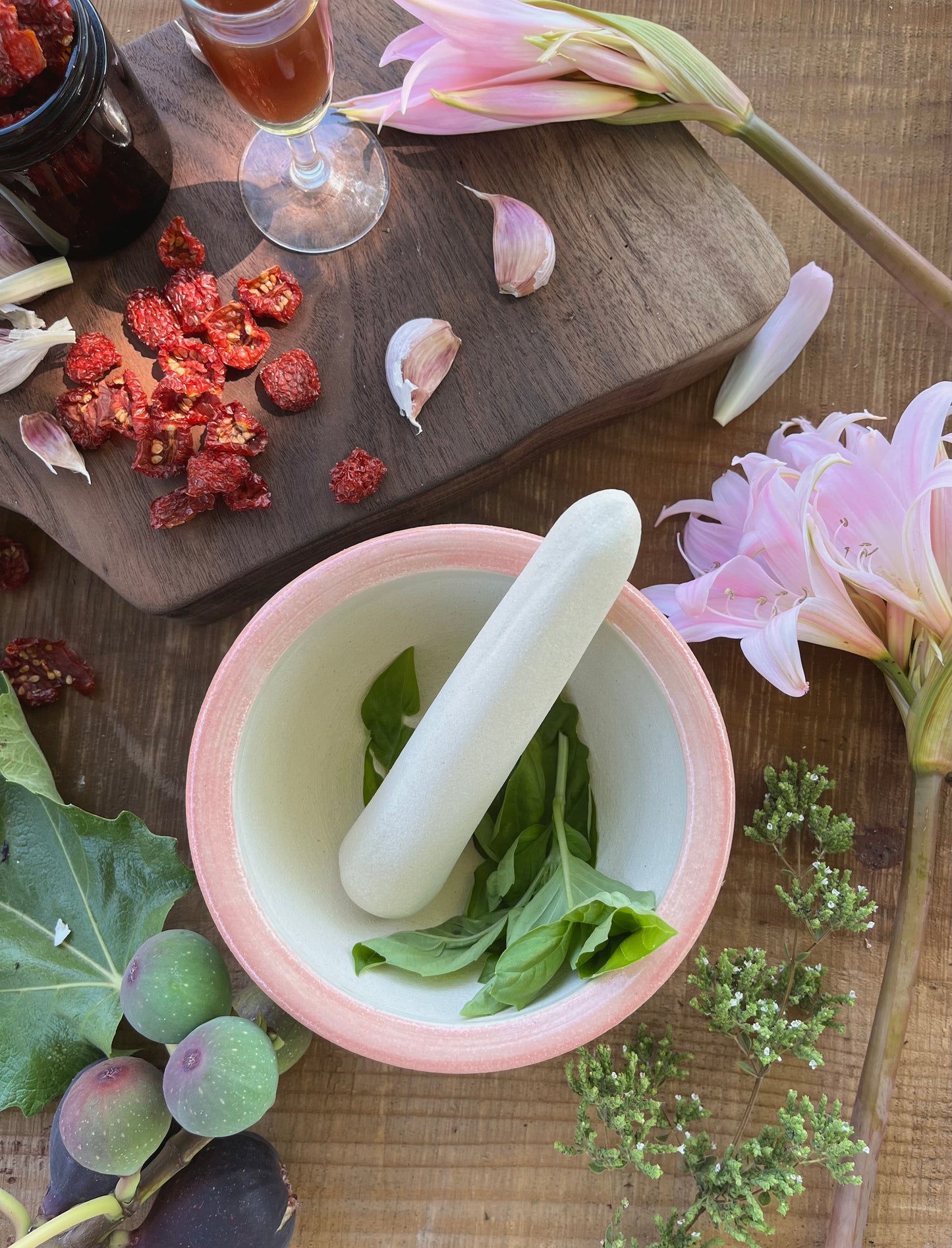 Mortar and Pestle - Pastel Rainbow - Handmade Ceramic