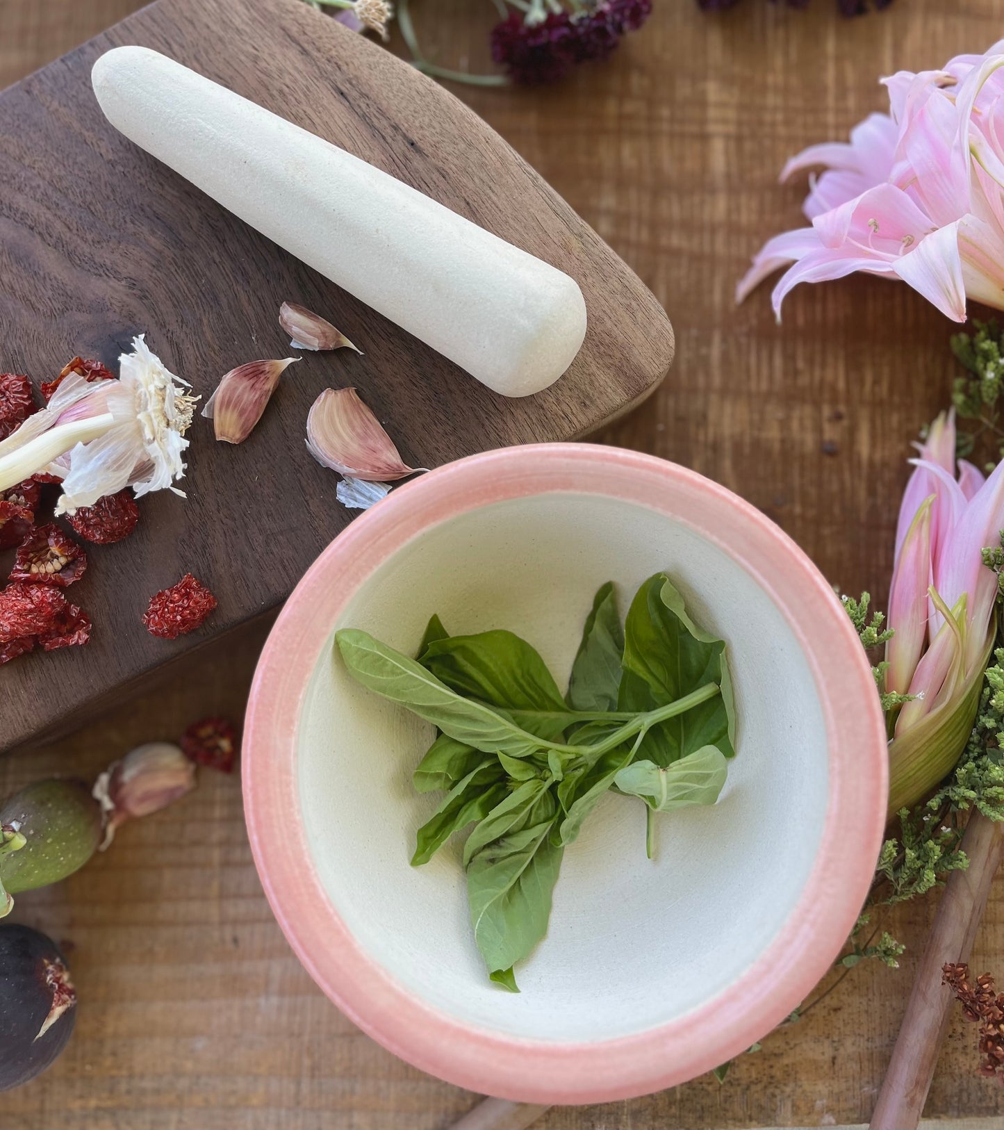 Mortar and Pestle - Pastel Rainbow - Handmade Ceramic
