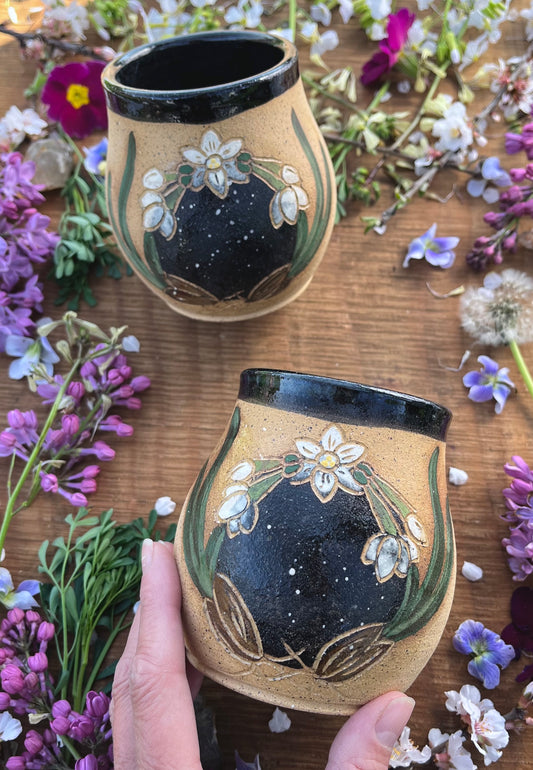 Narcissus Tumbler - Handmade Ceramic Tumbler - Ceramic Cup