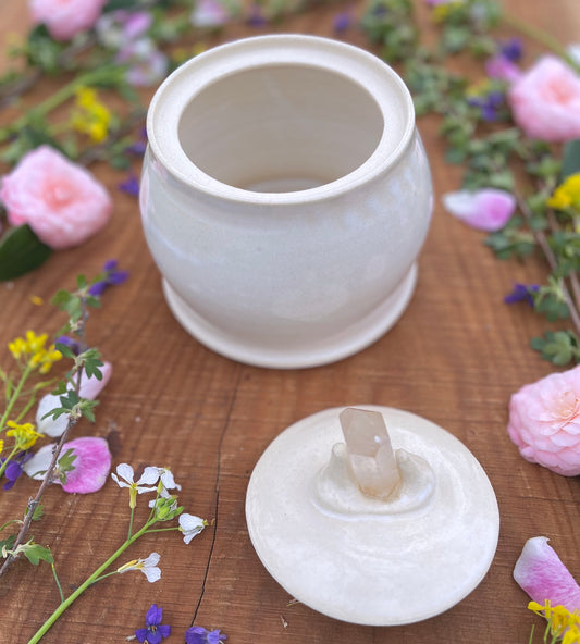 Crystal Treasure Jar - Lidded Ceramic Jar