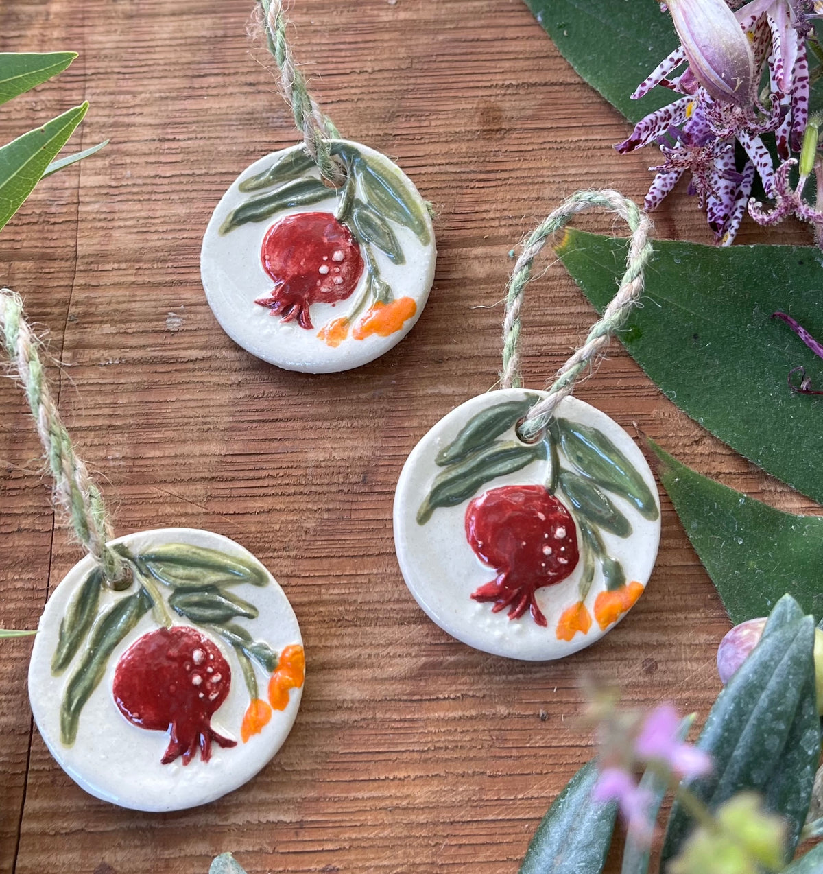 Pomegranate Ornament - Ceramic Ornament