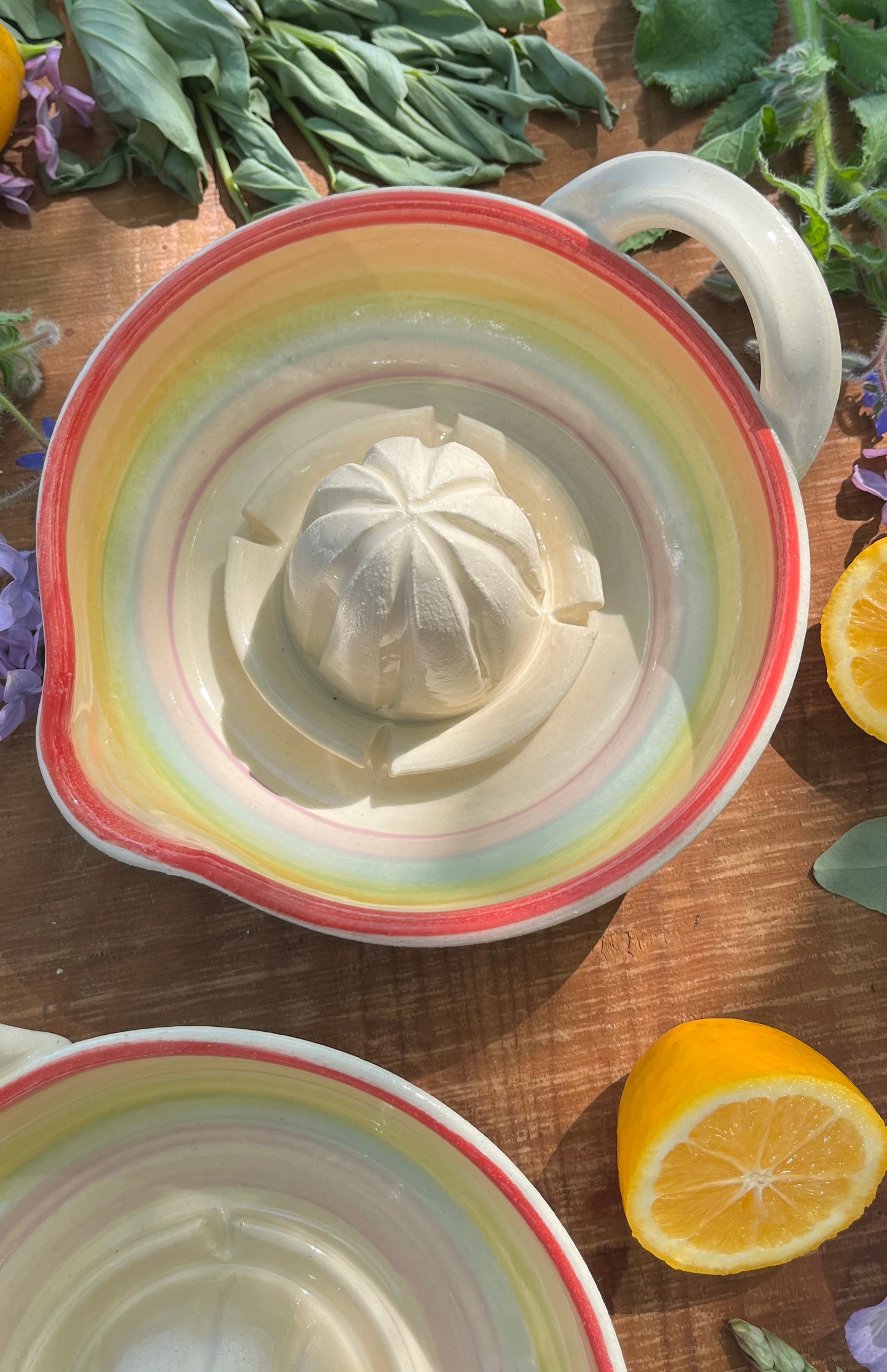 Ceramic Citrus Juicer - Handmade Ceramic Juicer Rainbow