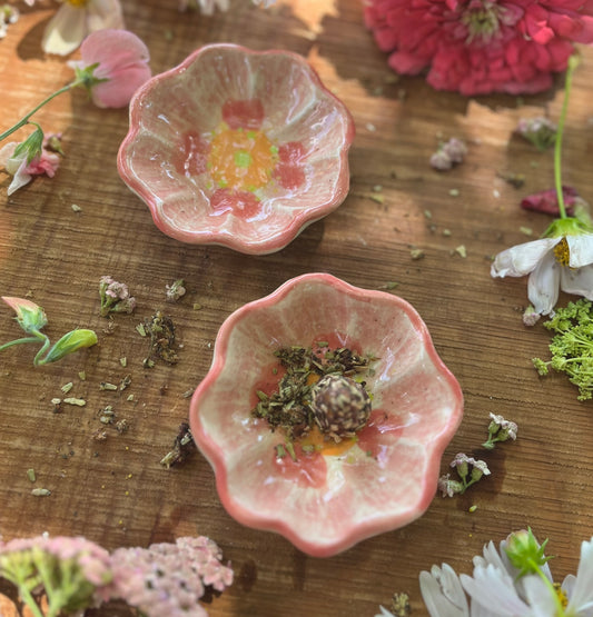 Wild Rose Ceramic Incense Dish - Incense Holder