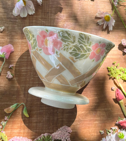 Coffee Pourover - Rose Trellis