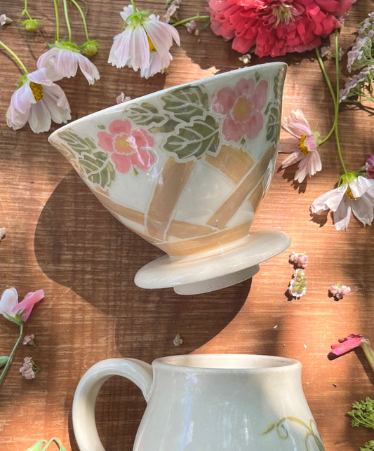 Coffee Pourover - Rose Trellis