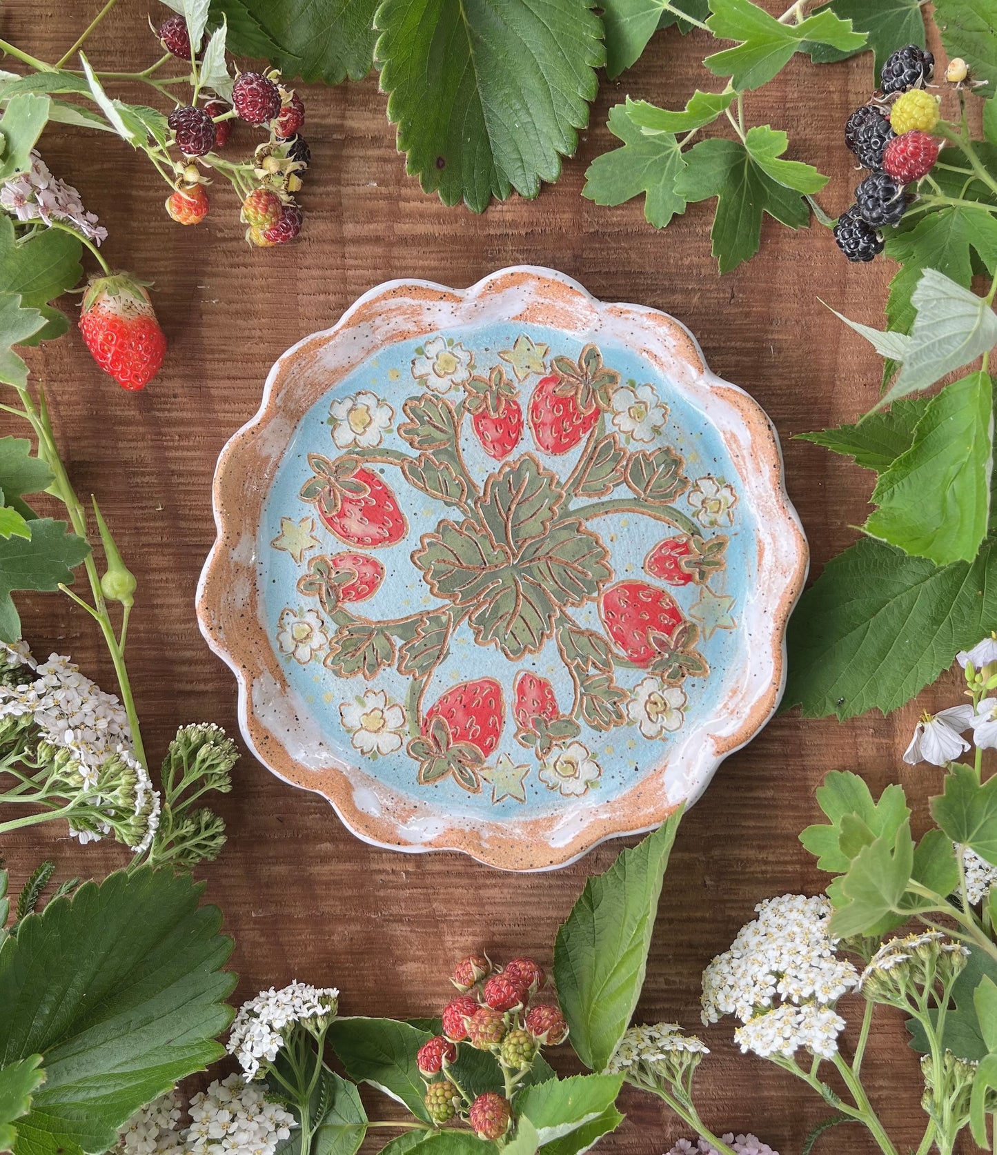 Strawberry Tray - Ceramic Tray 5.75"