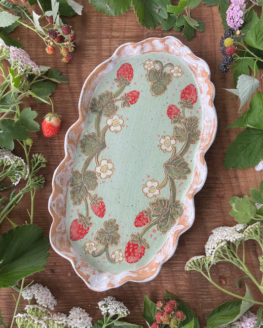Strawberry Tray - Ceramic Tray 11"