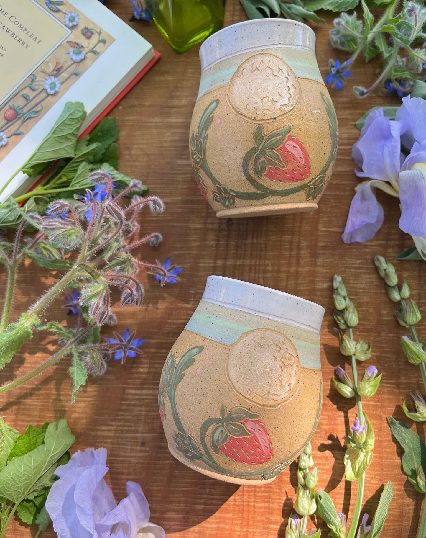 Strawberry Moon Tumbler - Handmade Ceramic Tumbler - Ceramic Cup