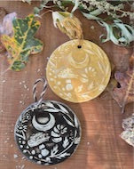 Ceramic Strega Ornament - Winter Solstice - Yule Ornament