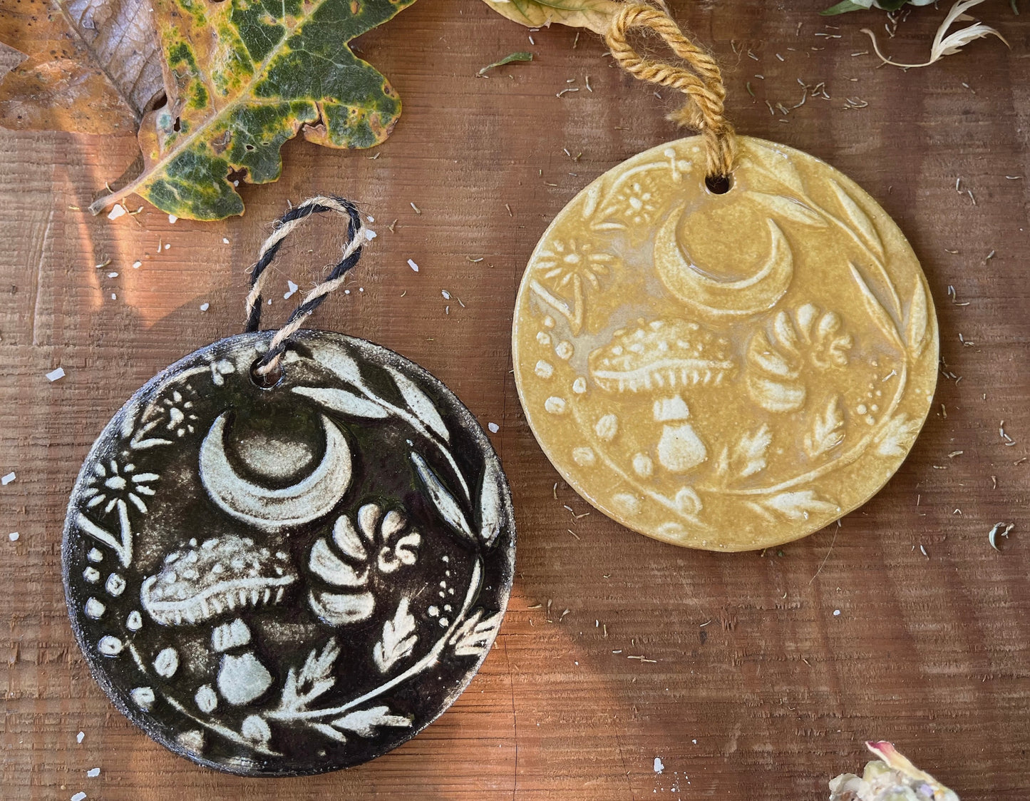 Ceramic Strega Ornament - Winter Solstice - Yule Ornament