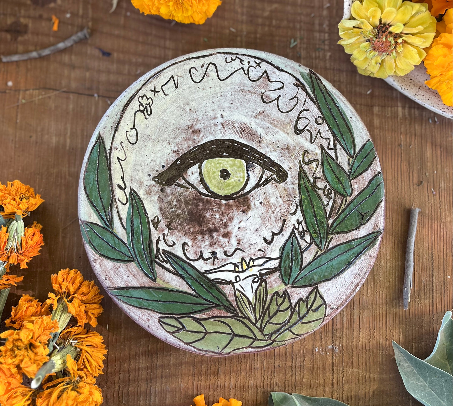 Wild Clay Eye of Protection Ceramic Wall Sculpture 6.5"