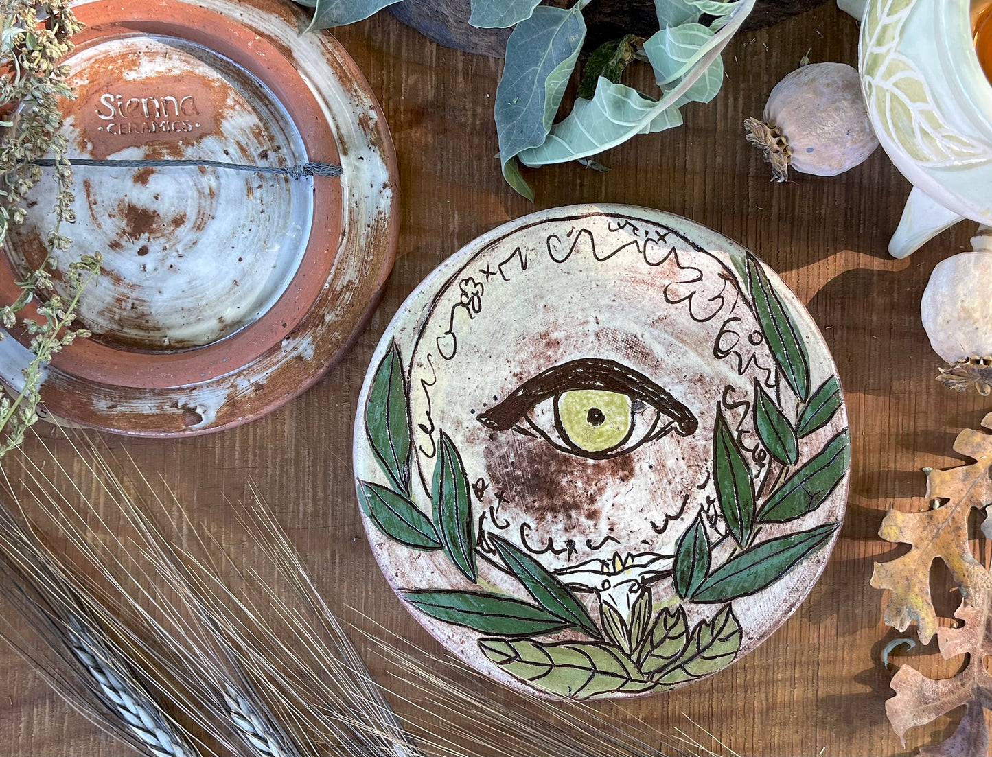 Wild Clay Eye of Protection Ceramic Wall Sculpture 6.5"