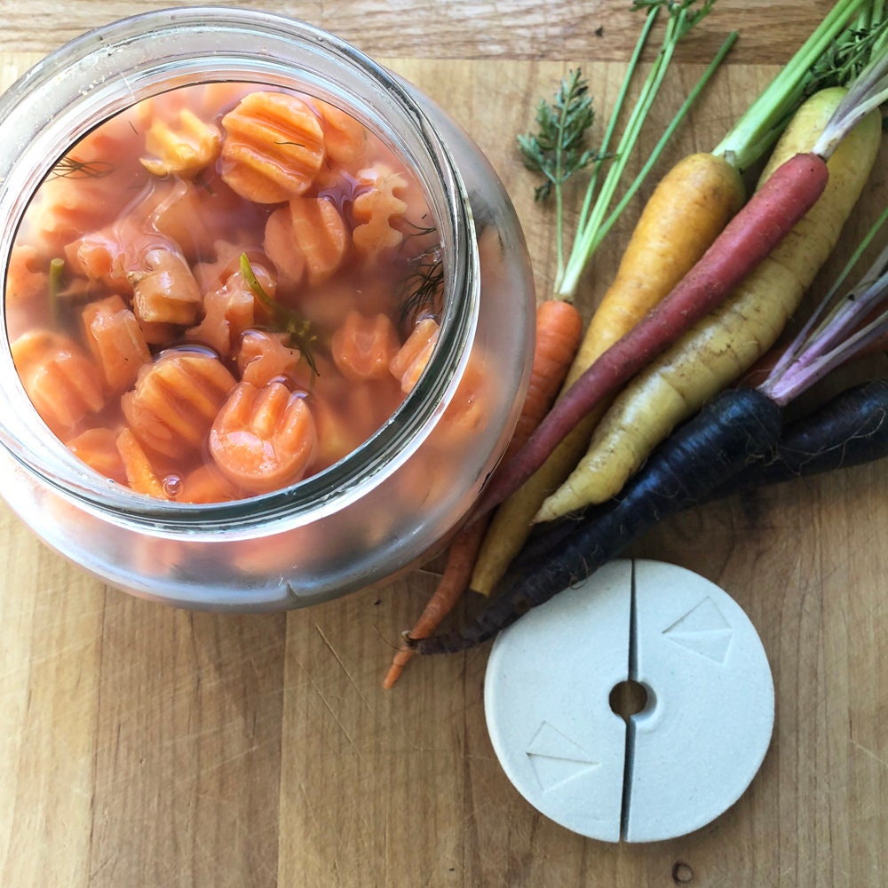 Fermentation Weights 3.75" diameter - Ceramic Weight for 2 Quart Jars