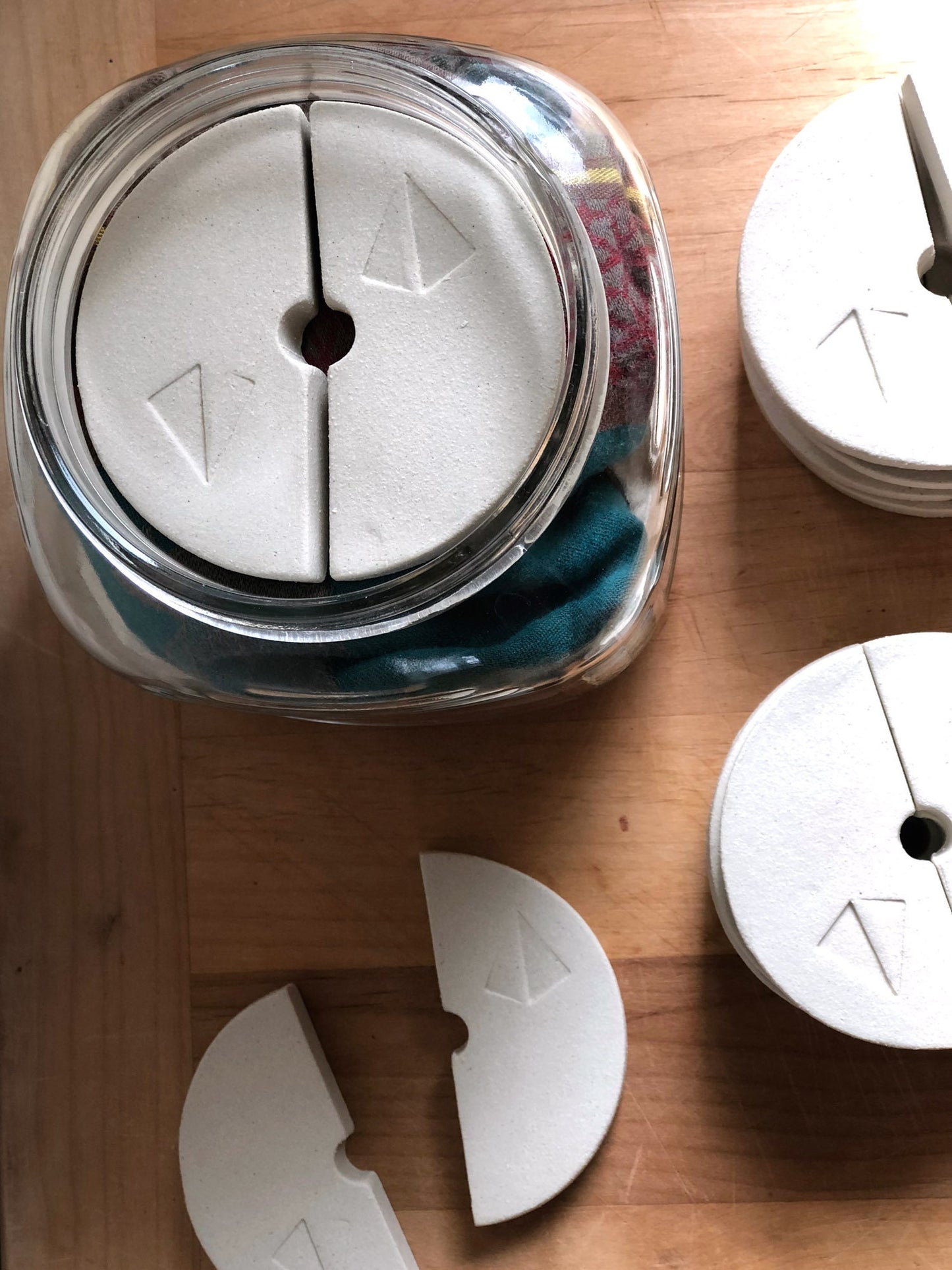 Fermentation Weights 3.75" diameter - Ceramic Weight for 2 Quart Jars