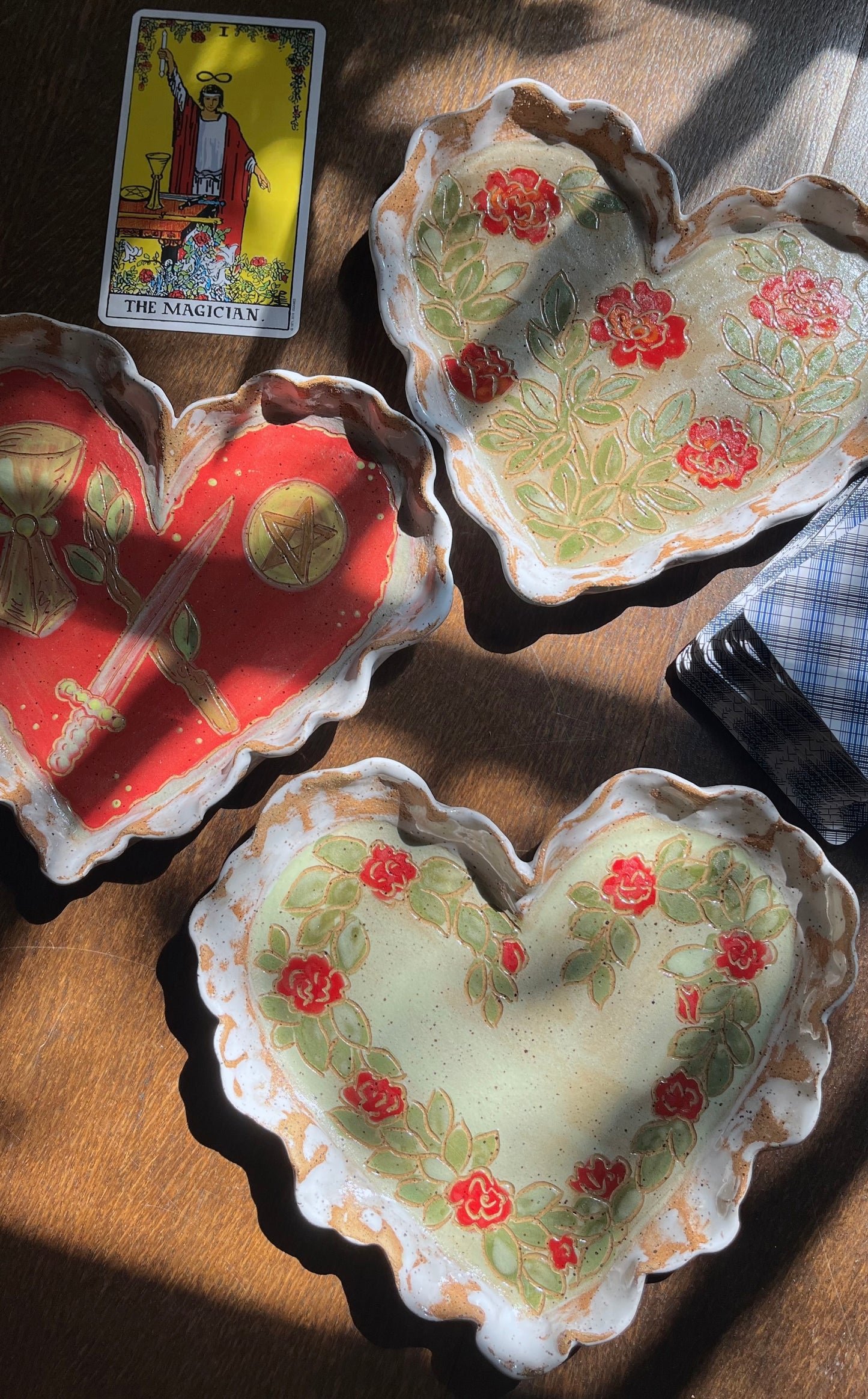 Heart Tarot Tray - Ceramic Tray 7.5"