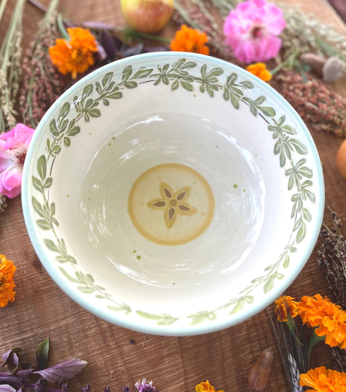 Autumn Basket Bowl - Serving Bowl - Handmade Ceramic Bowl 9.5"