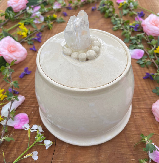 Crystal Treasure Jar - Lidded Ceramic Jar