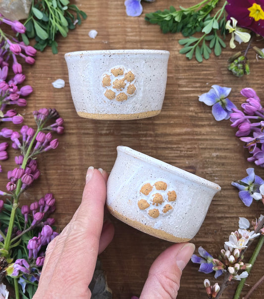 Strawberry Blossom Teacup Set - 2 Small Ceramic Cups