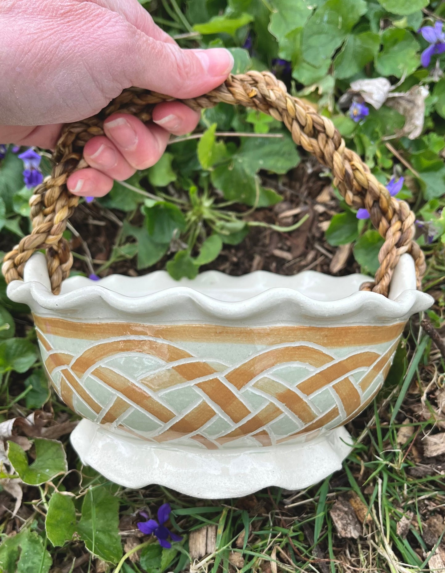 Basket with Cordage Handle