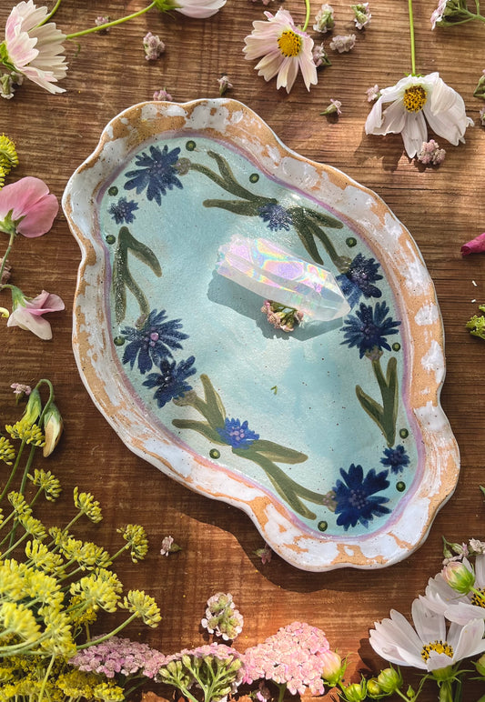 Cornflower Tray - Ceramic Tray 9"