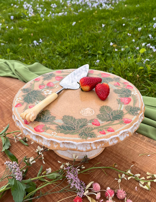 Cake Stand - Cosmic Strawberry Ceramic Cake Platter