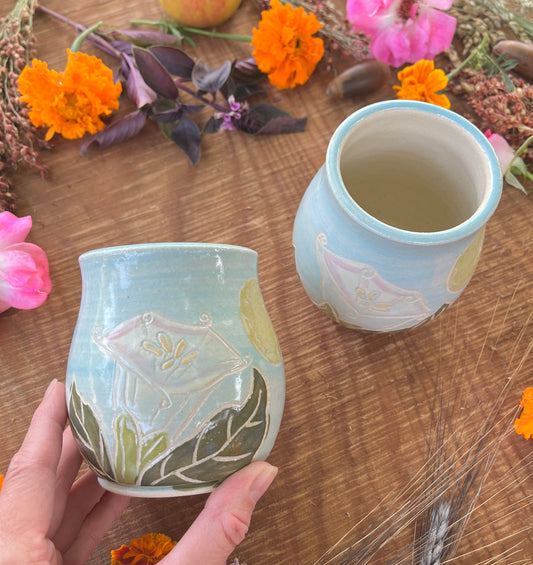 Datura Tumbler - Handmade Ceramic Tumbler - Ceramic Cup