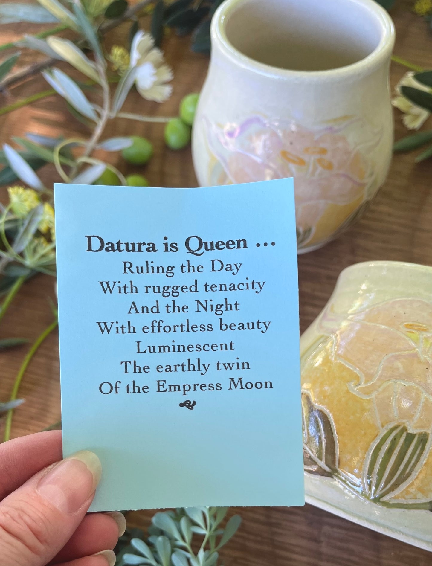 Datura Tumbler - Handmade Ceramic Tumbler - Ceramic Cup