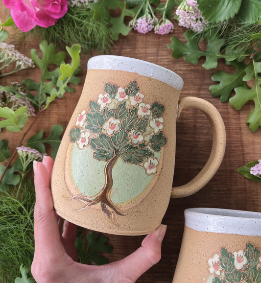 Hawthorn Stein - Large Handmade Ceramic Coffee Mug - 24 oz.