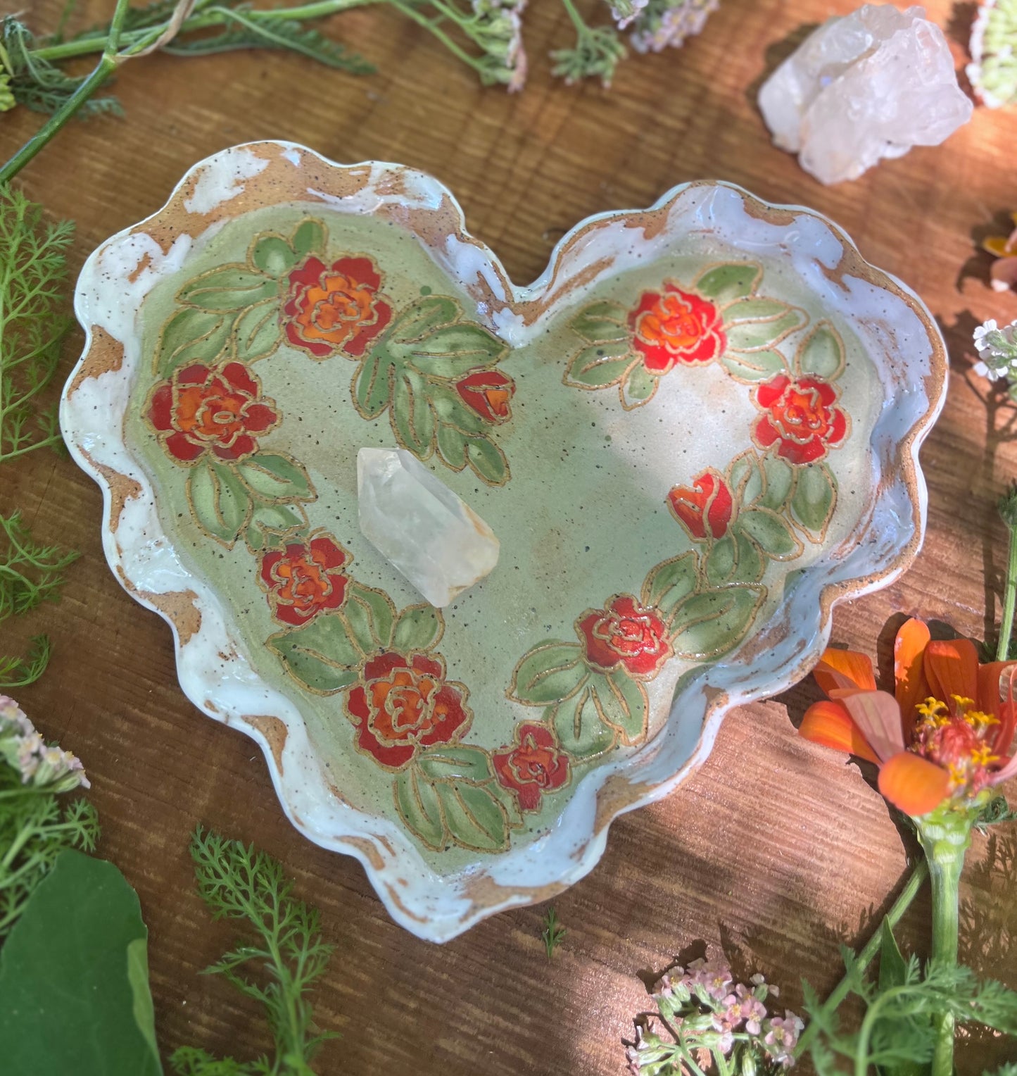 Heart Tarot Tray - Ceramic Tray 7.5"