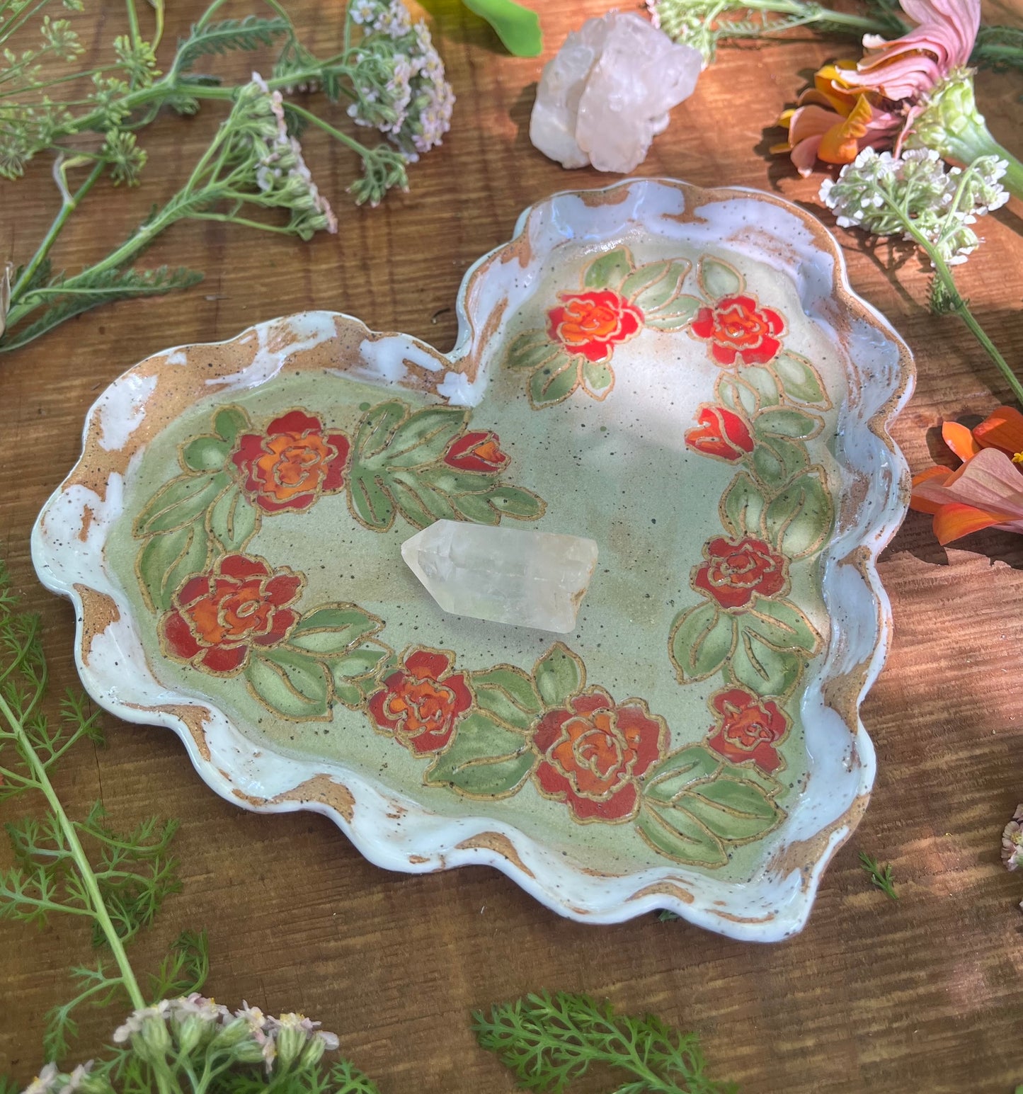 Heart Tarot Tray - Ceramic Tray 7.5"