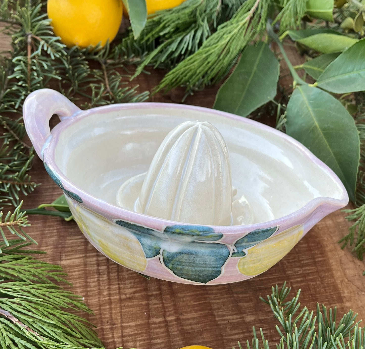 Lilac Lemons Ceramic Citrus Juicer - Handmade Ceramic Juicer